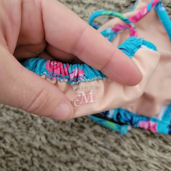 Doll Aqua Tropical Triangle Top Sz Medium - Picture 3 of 3